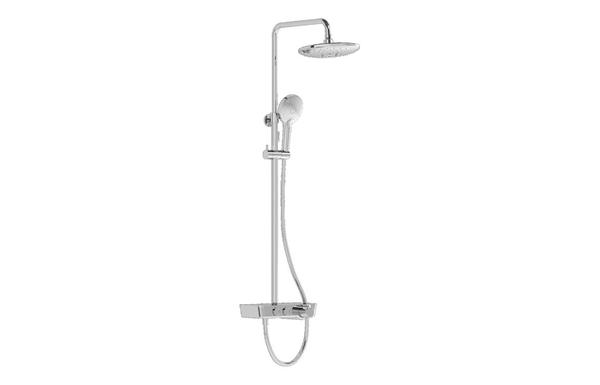 VitrA Aquaheat Charm 240 Shower Set w/2-Function Overhead & Shelf - Chrome